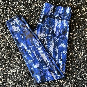 ALO blue snakeskin leggings